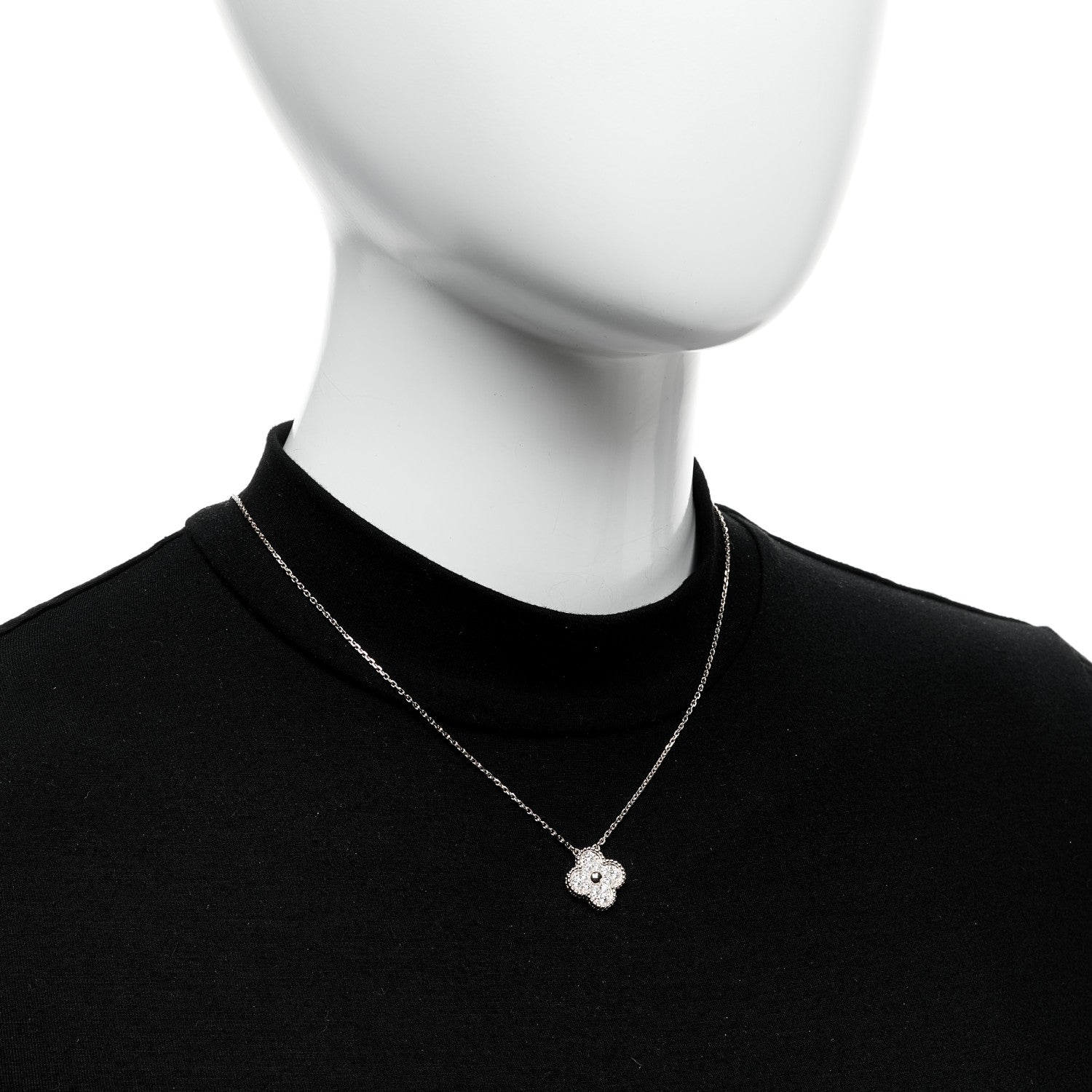 Van Cleef & Arpels 18K Rose Gold Diamond Vintage Alhambra Pendant Necklace 2 of 6