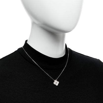 Van Cleef & Arpels 18K Rose Gold Diamond Vintage Alhambra Pendant Necklace 2 of 6