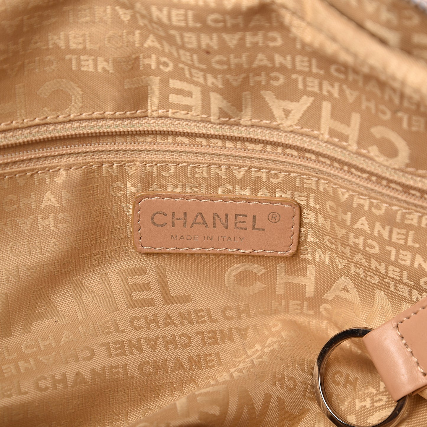 Caviar Square Stitched Tote Beige