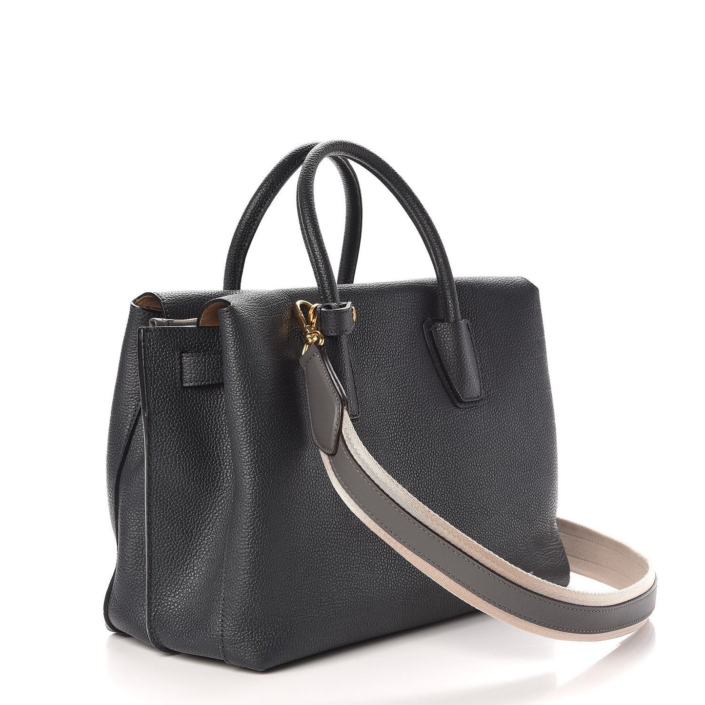 Grained Calfskin Medium Milla Tote Phantom Grey
