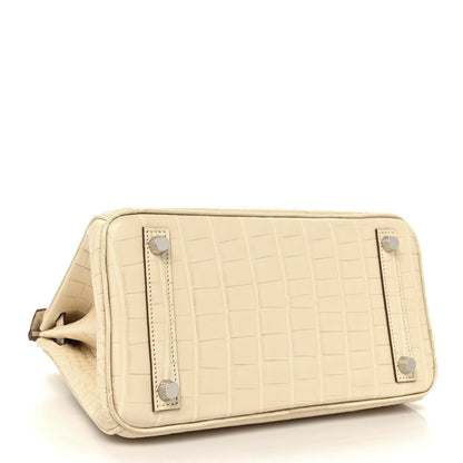 Hermes Matte Alligator Birkin 25 Vanille 4 of 13