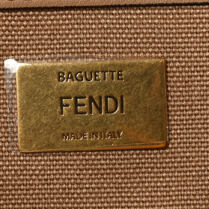 Fendi Canvas Vitello King FF Multicolor Embroidered Baguette Multicolor Cuoio 6 of 10