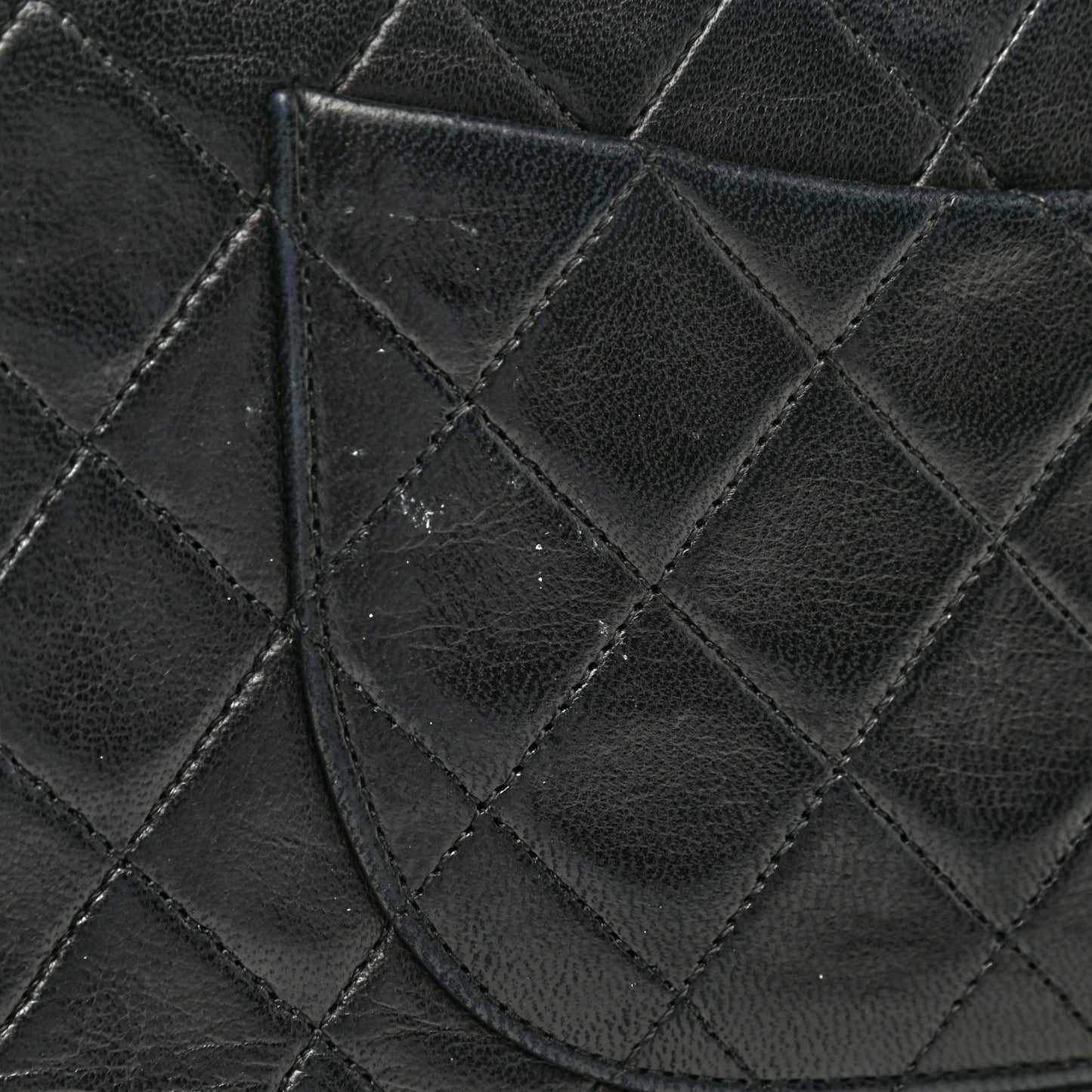 Lambskin Quilted Medium Double Flap Black