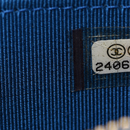 Chanel Lambskin Quilted Zip Around Coin Purse Wallet Blue 7 of 9