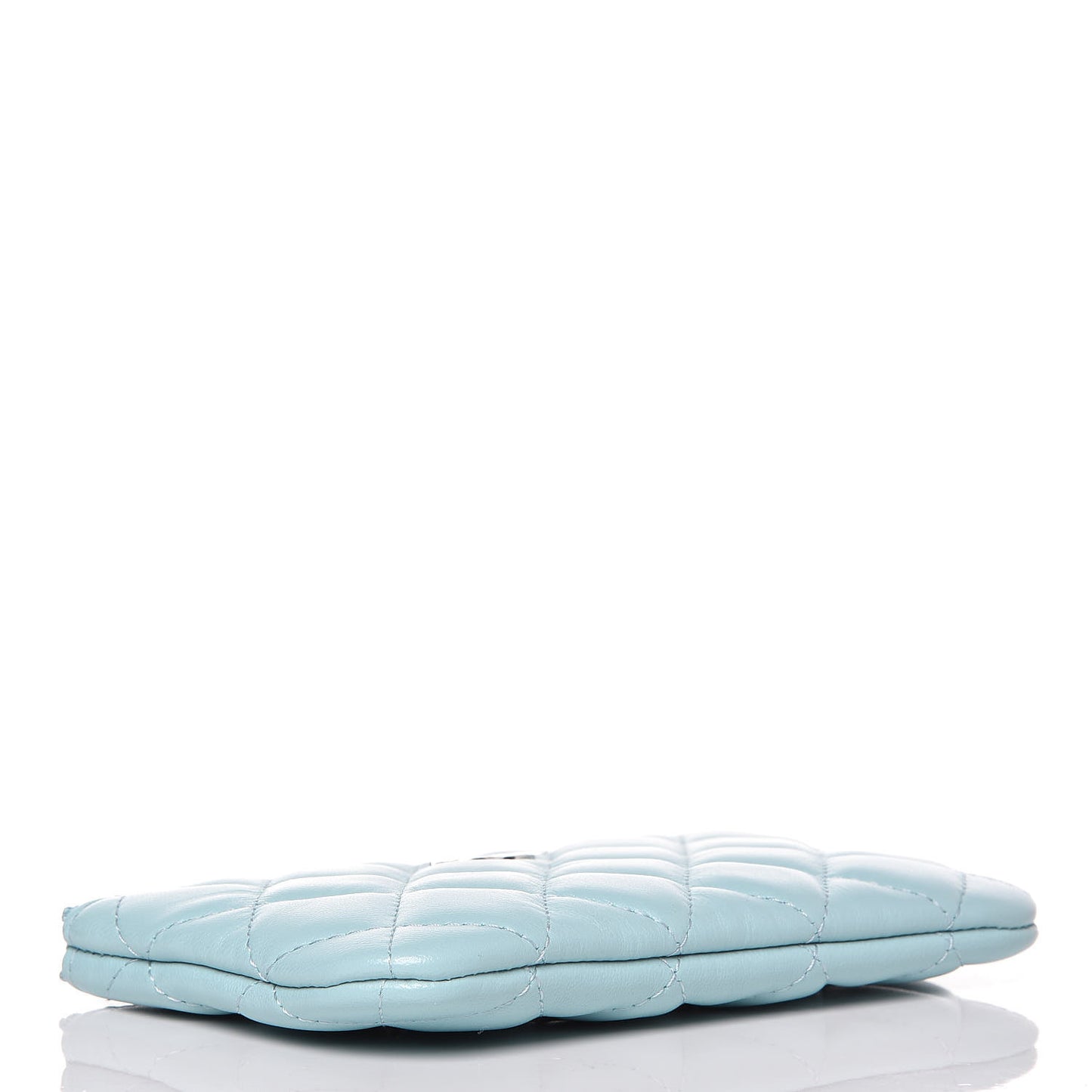 Lambskin Quilted Small Cosmetic Case Blue