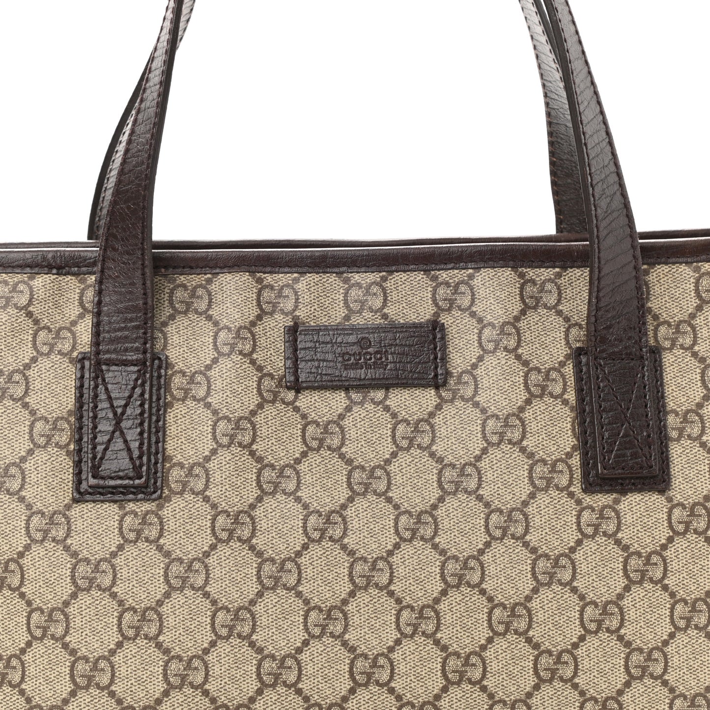 GG Supreme Monogram Small Joy Tote Dark Brown