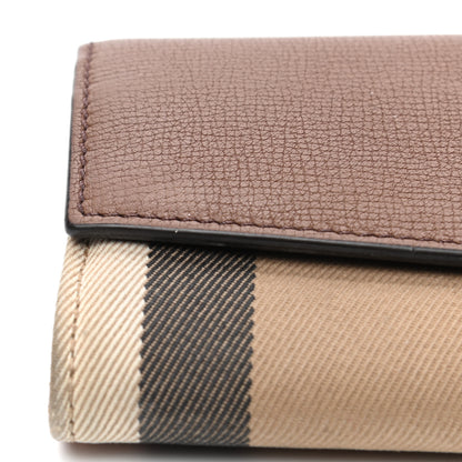 Burberry Grainy Calfskin House Check Continental Wallet Tan 10 of 13