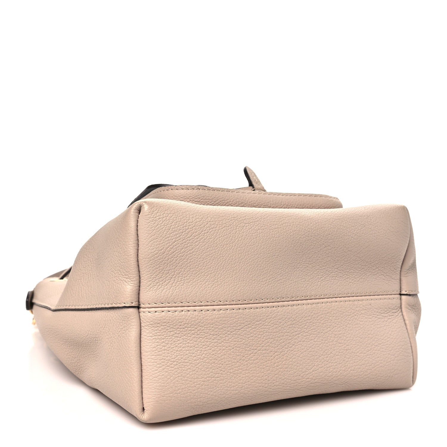 Louis Vuitton Calfskin Lockme Bucket MM Greige 4 of 10