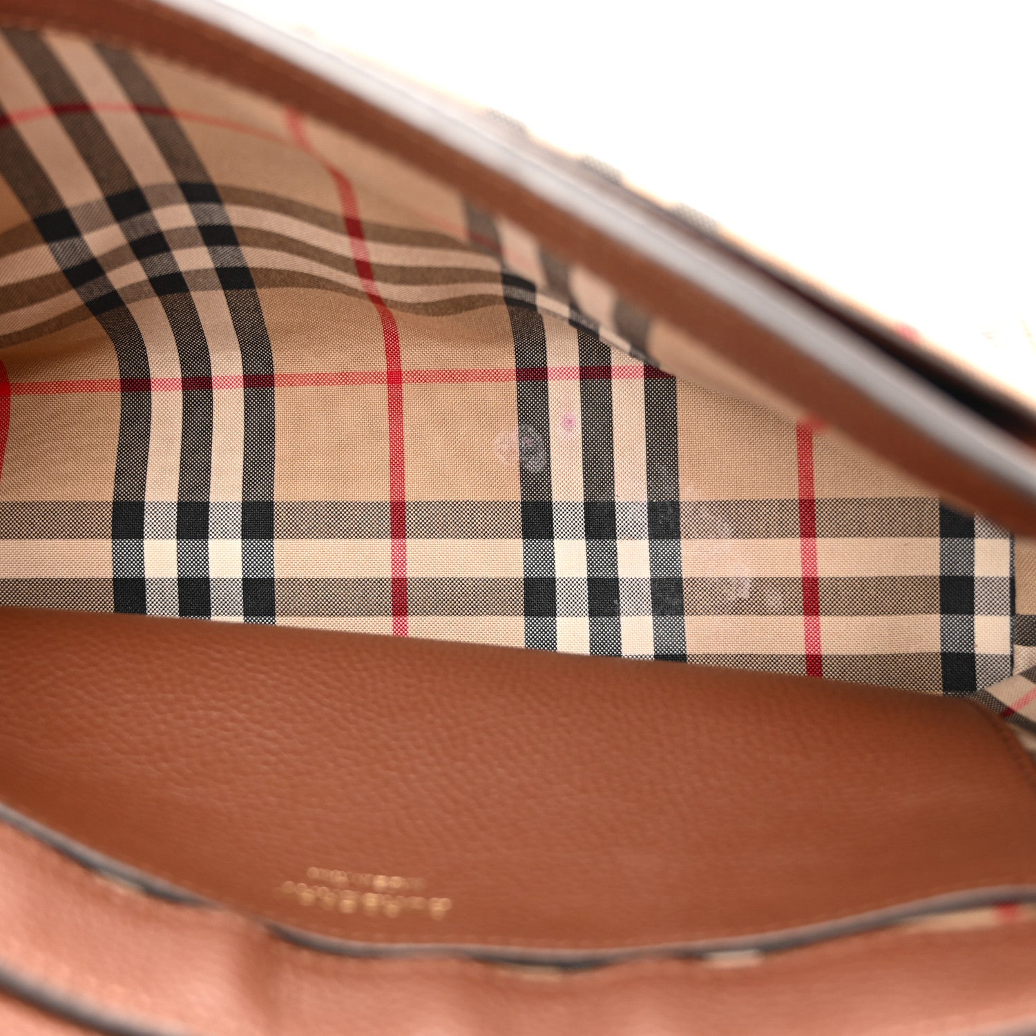 Burberry Calfskin Vintage Check Note Crossbody Bag Tan 5 of 13