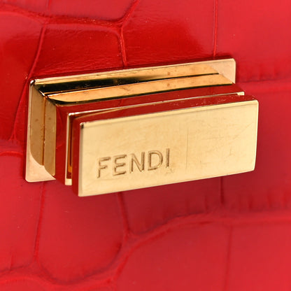 Fendi Shiny Alligator Vitello Century Lucido Peekaboo Continental Wallet Pomodoro 12 of 13