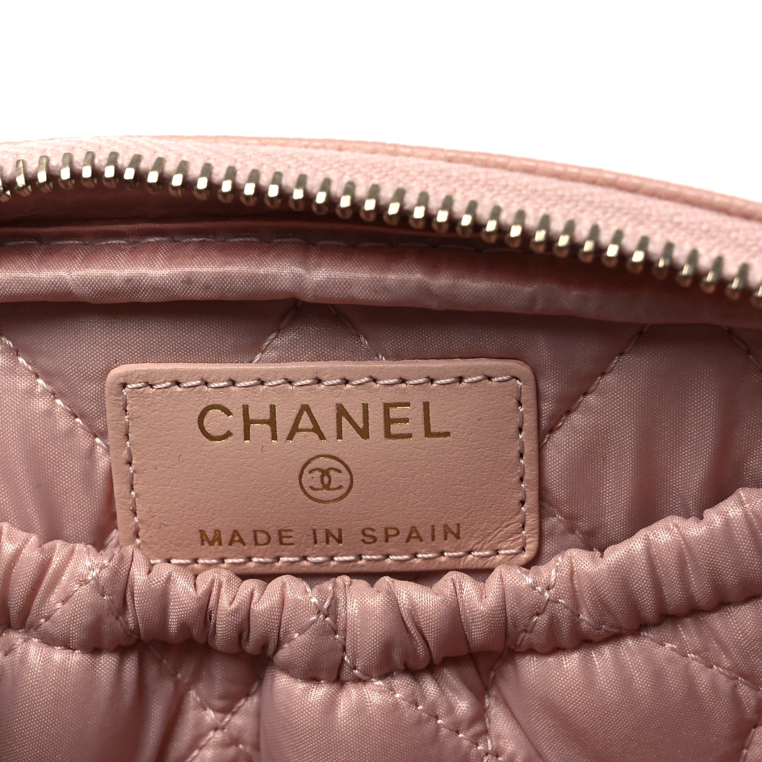 Chanel Caviar Quilted Small Curvy Pouch Cosmetic Case Light Pink 6 of 7