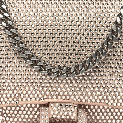 Balenciaga Strass Suede Crystal Hourglass Chain Bag Rose Gold 7 of 9