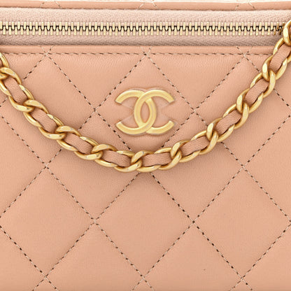 Chanel Lambskin Quilted Small Top Handle Vanity Case With Chain Beige 8 of 10