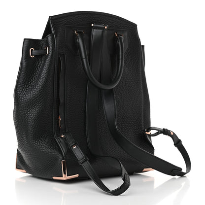 Alexander Wang Pebbled Calfskin Prisma Skeletal Backpack Black Rose Gold Hardware 2 of 7