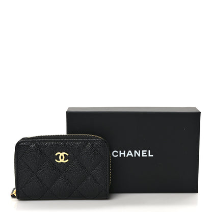 Chanel Caviar Quilted Zip Coin Purse Black 8 of 8