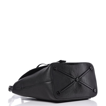 Valentino Garavani Patent Pebbled Calfskin Small Demilune Double Handle Satchel Black 4 of 11