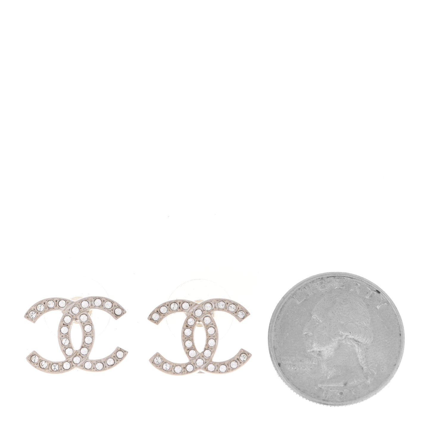 Crystal CC Earrings Silver