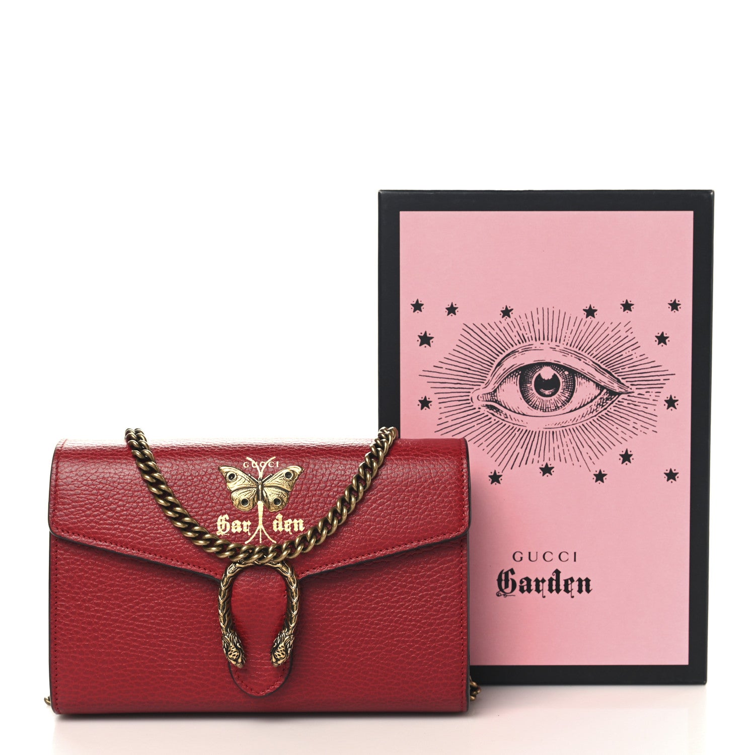 Gucci Calfskin Garden Dionysus Chain Wallet Hibiscus Red 1745513