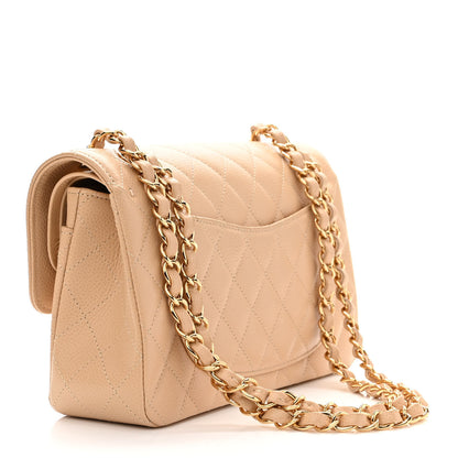 Chanel Caviar Quilted Small Double Flap Beige 3 of 11