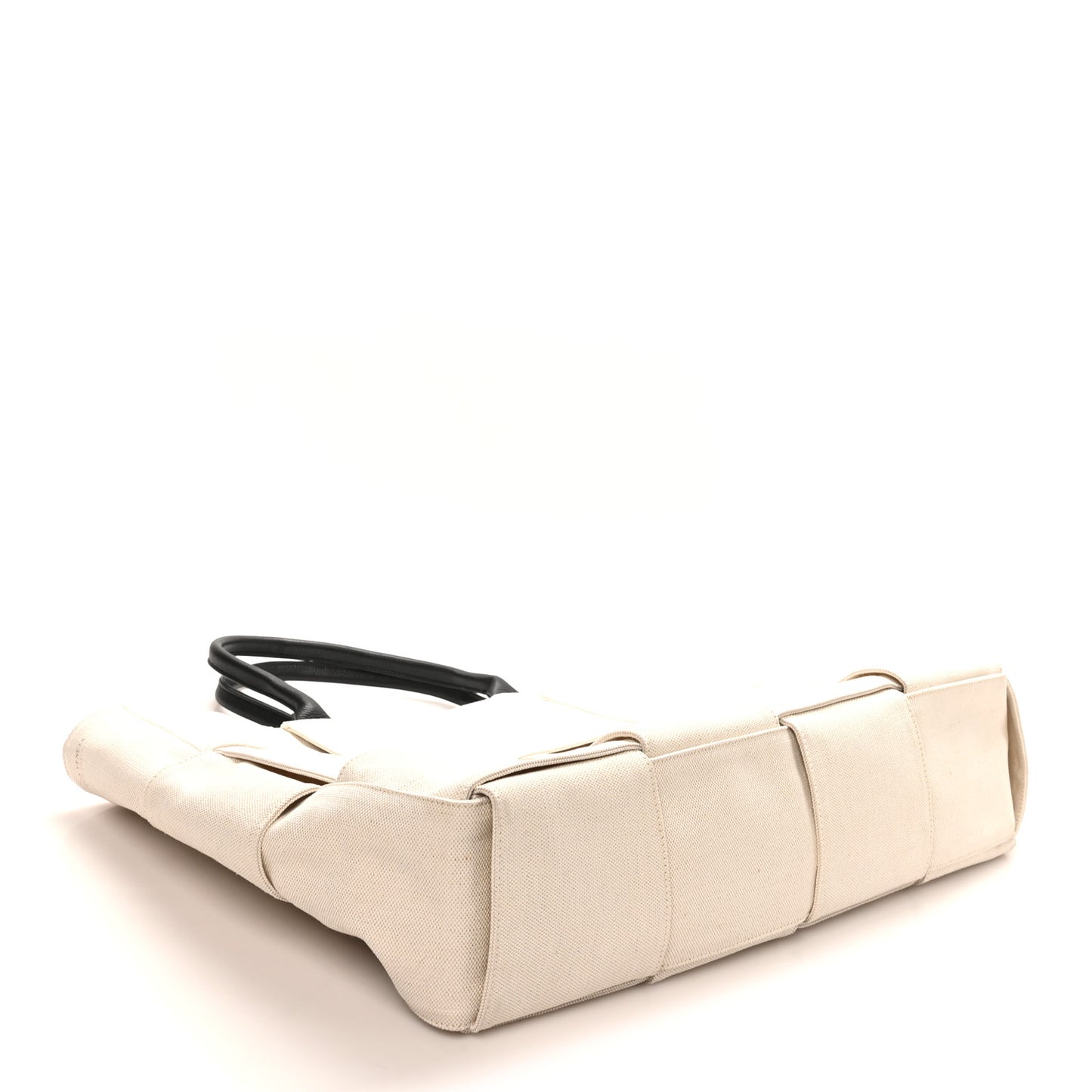 Canvas Maxi Intrecciato Large Arco Tote Beige Black