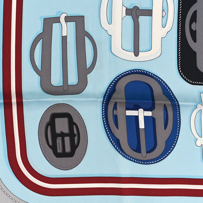 Hermes Silk Bouclerie Moderne Scarf 90 Bleu 4 of 4
