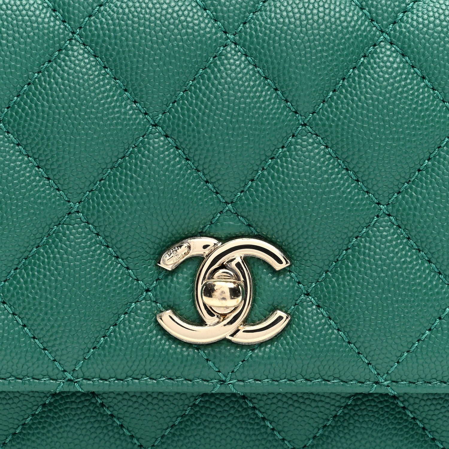 Chanel Caviar Quilted Extra Mini Coco Handle Flap Green 8 of 10