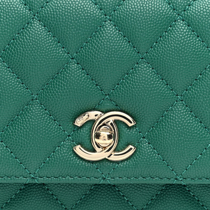 Chanel Caviar Quilted Extra Mini Coco Handle Flap Green 8 of 10