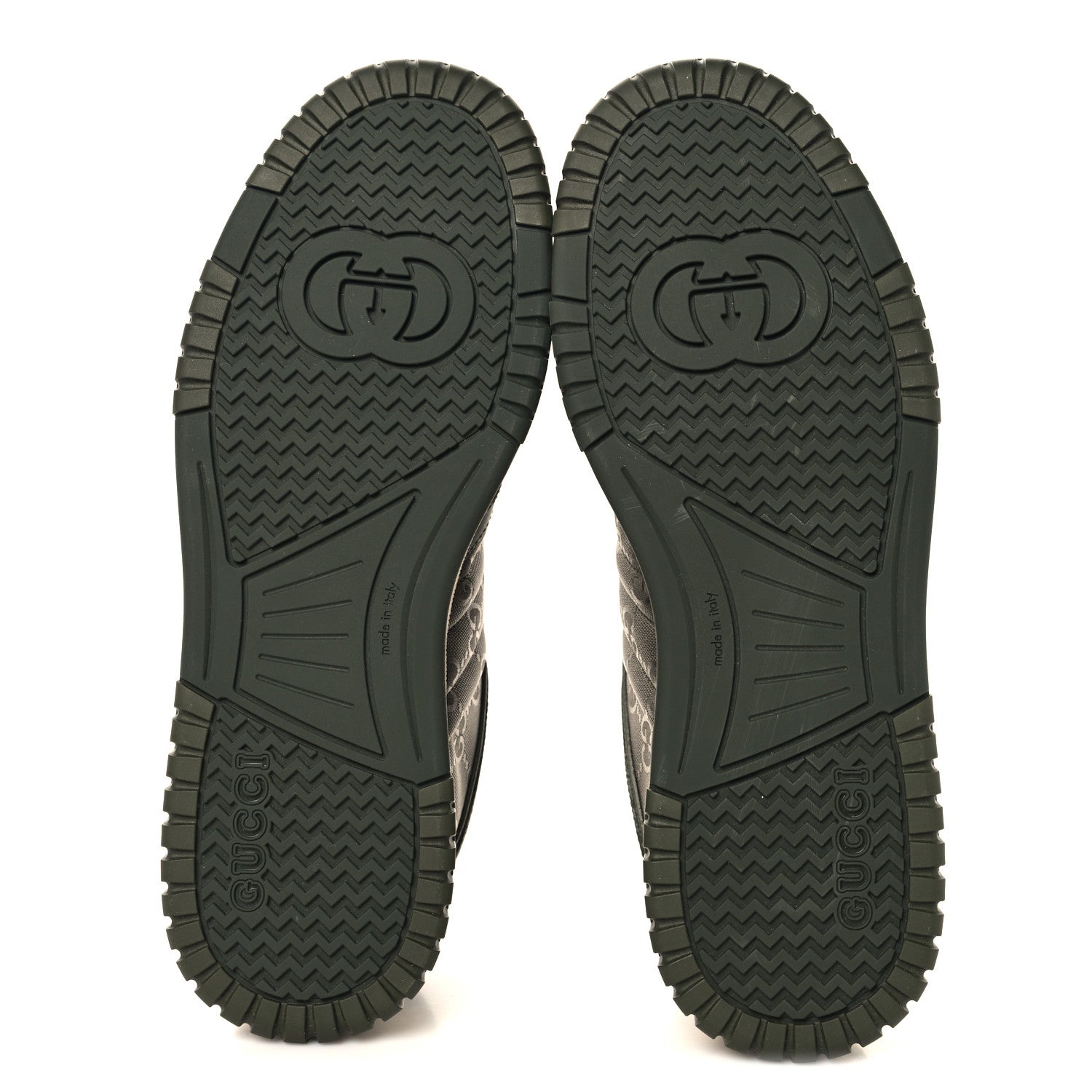 Gucci Nylon Suede Calfskin Mens Re-Web Sneakers 9.5 Dark Green 6 of 9