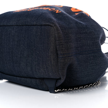 Chanel Canvas Large Deauville Backpack Denim Blue 9 of 10