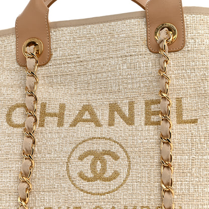 Chanel Canvas Medium Deauville Tote Light Beige 8 of 10