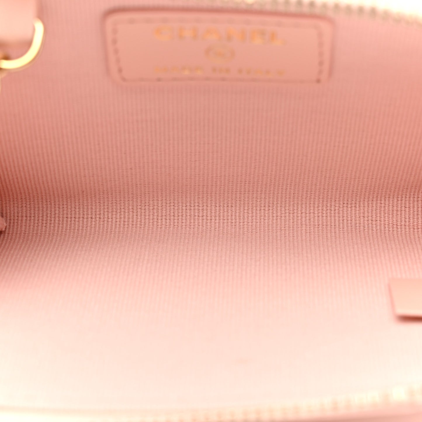 Caviar Quilted Zipped Key Holder Case Light Pink