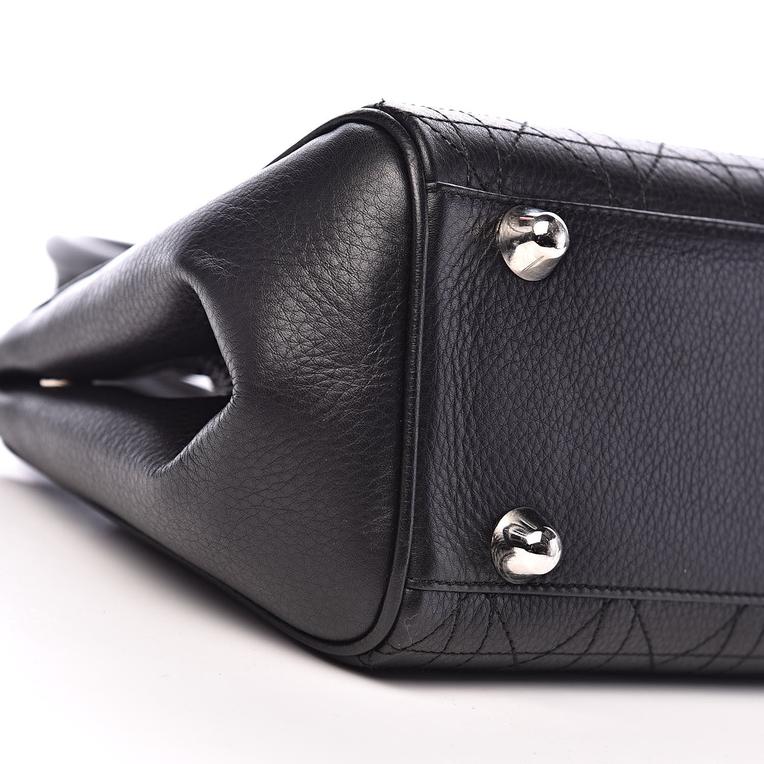 Christian Dior Calfskin Cannage Shoulder Bag Black 10 of 13