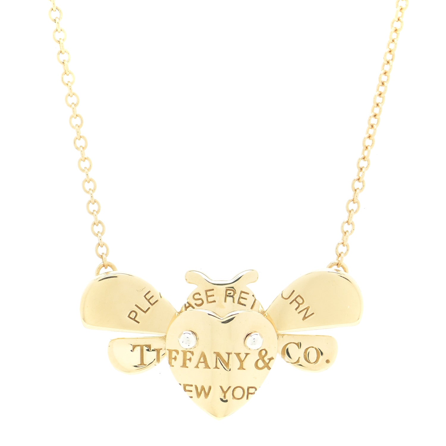 Tiffany 18K Yellow Gold Sterling Silver Return To Tiffany Love Bugs Bee Pendant Necklace 4 of 9