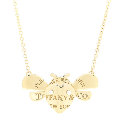 Tiffany 18K Yellow Gold Sterling Silver Return To Tiffany Love Bugs Bee Pendant Necklace 4 of 9