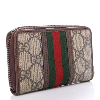 Gucci GG Supreme Web Ophidia Zip Around Card Case Brown 3 of 6
