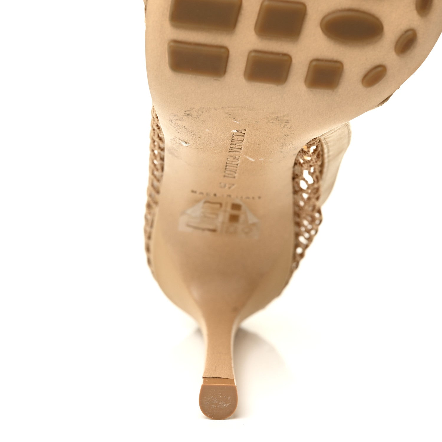 Bottega Veneta Mesh Nappa Chunky Chain Sandals 37 Beige Pony 8 of 12