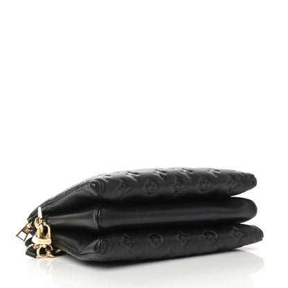 Louis Vuitton Lambskin Embossed Monogram Coussin PM Black 4 of 11