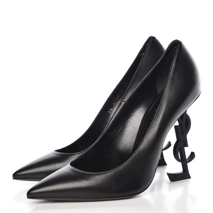 Saint Laurent Calfskin Opyum 100 Pumps 39 Black 3 of 10