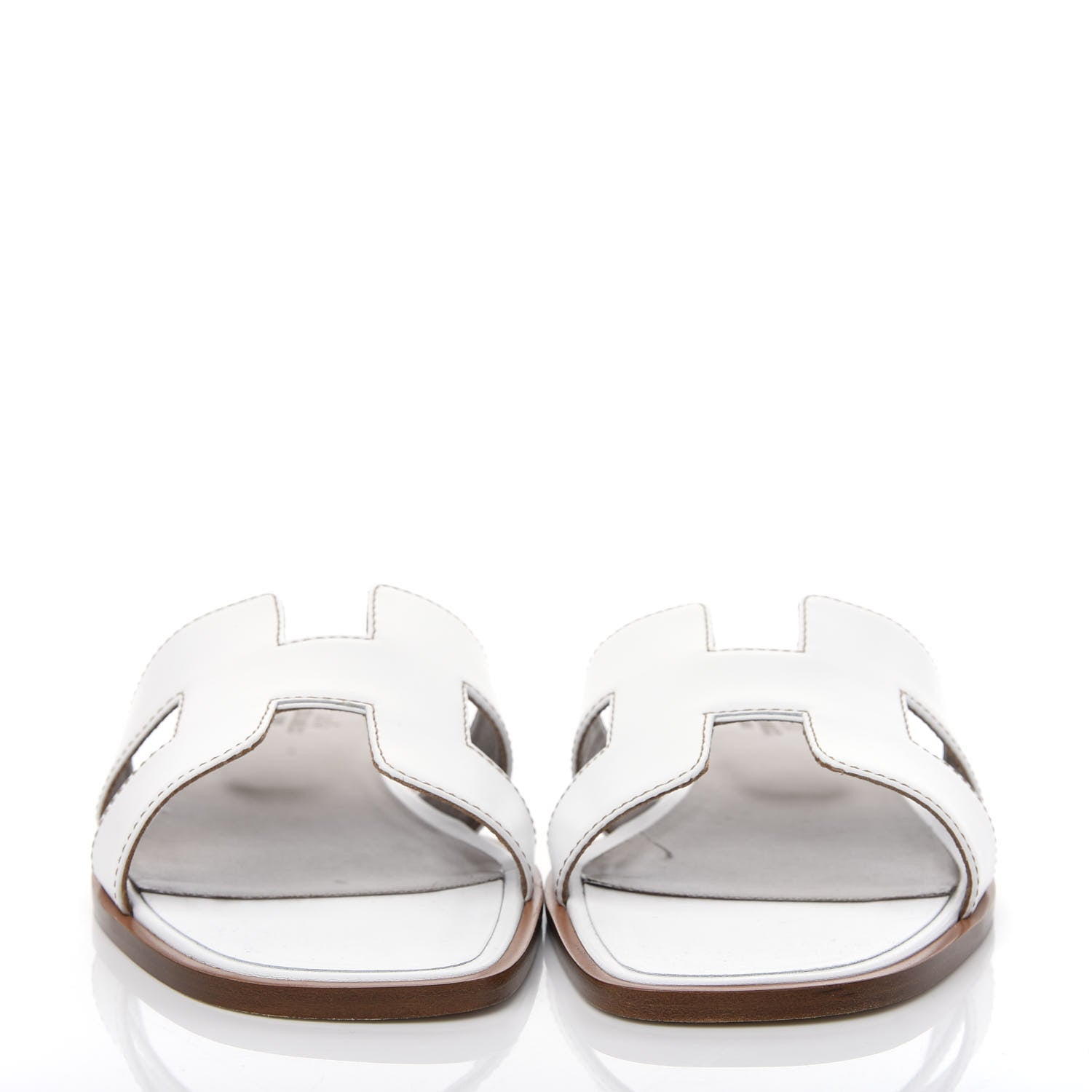 Hermes Box Calfskin Oran Sandals 39.5 White 2 of 11