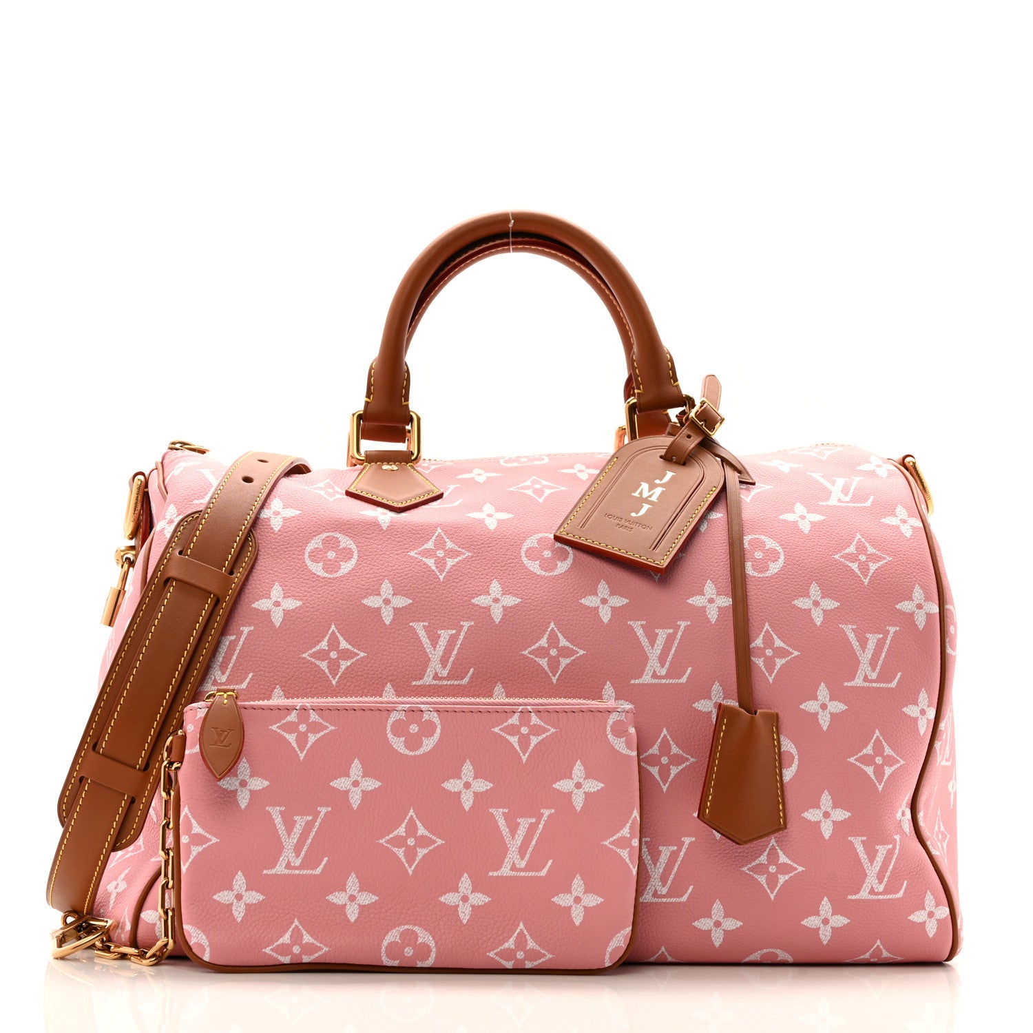 Louis Vuitton Calfskin Monogram Speedy P9 Bandouliere 40 Pink