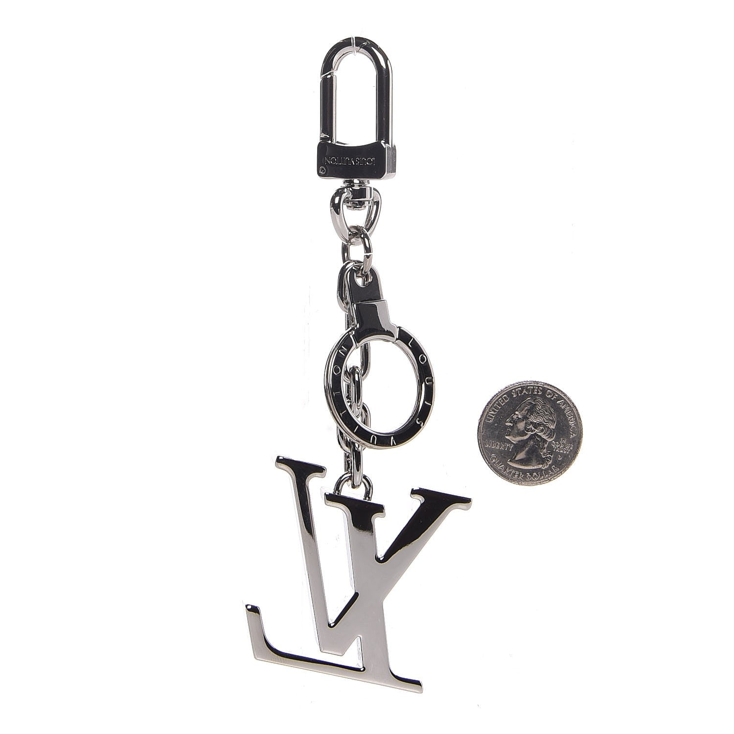 Louis Vuitton LV Facettes Bag Charm Key Holder Silver 2 of 4