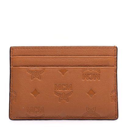 MCM Calfskin Ottomar Monogram Mini Card Case Cognac 1 of 8