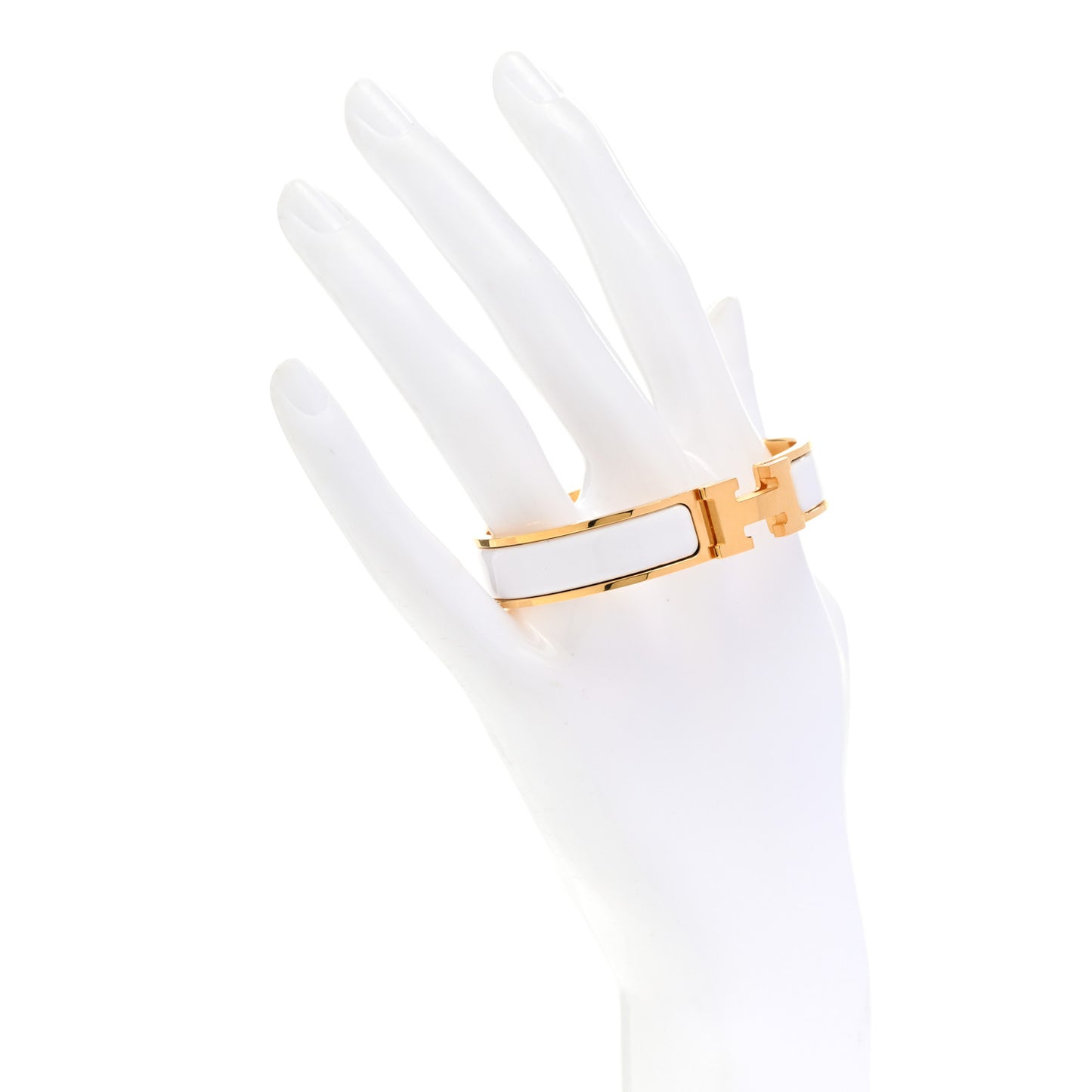 Enamel Narrow Clic Clac H Bracelet White