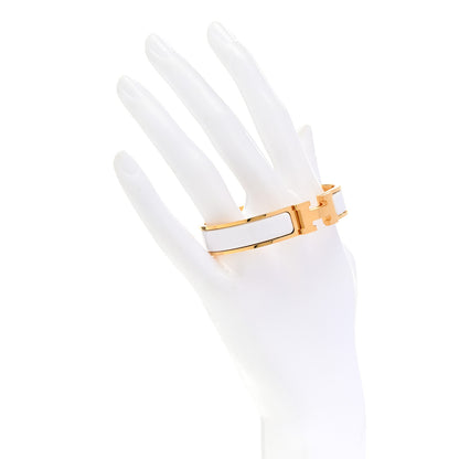 Hermes Enamel Narrow Clic Clac H Bracelet White 2 of 4