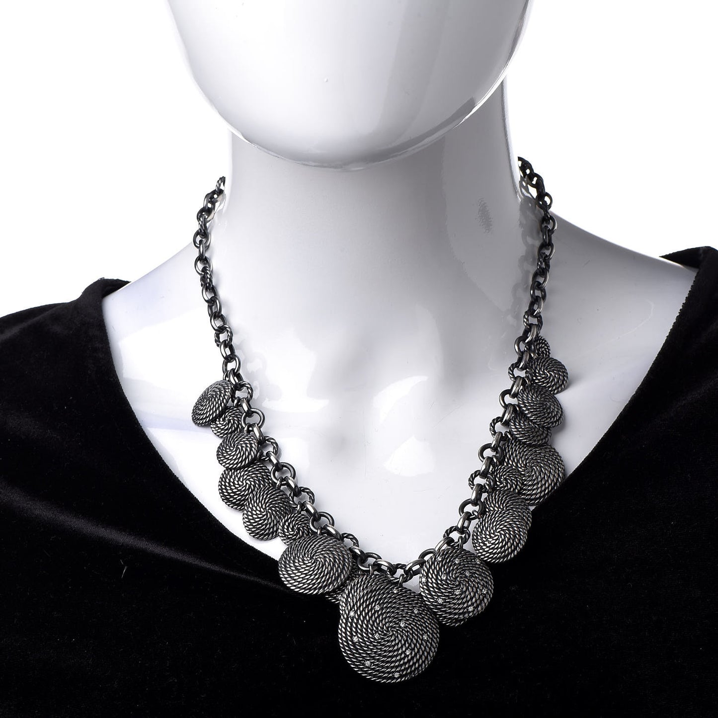 Sterling Silver Diamond 32mm Cable Coil Necklace