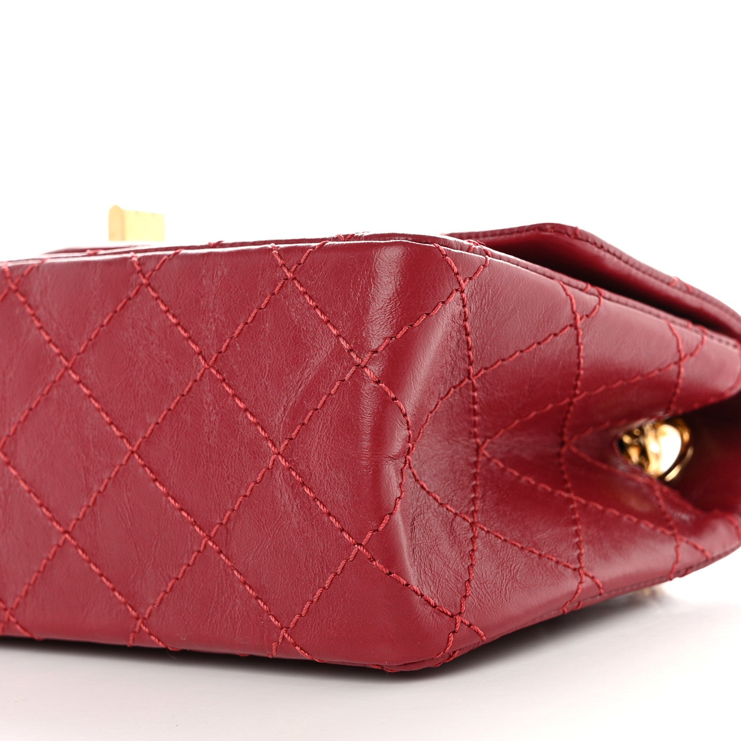 Chanel Aged Calfskin Quilted 2.55 Reissue Mini Flap Red 10 of 11