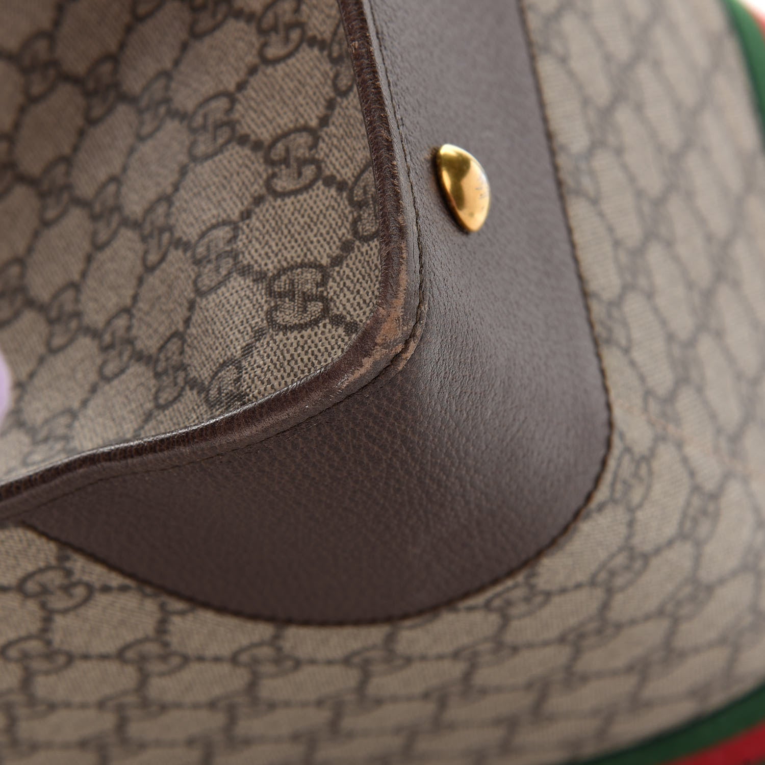 Gucci GG Supreme Monogram Textured Calfskin Web Medium Ophidia Slip Handle Tote Beige Ebony New Acero 10 of 10