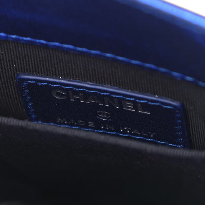 Chanel Metallic Patent Crossbody CC Phone Holder Blue 6 of 9