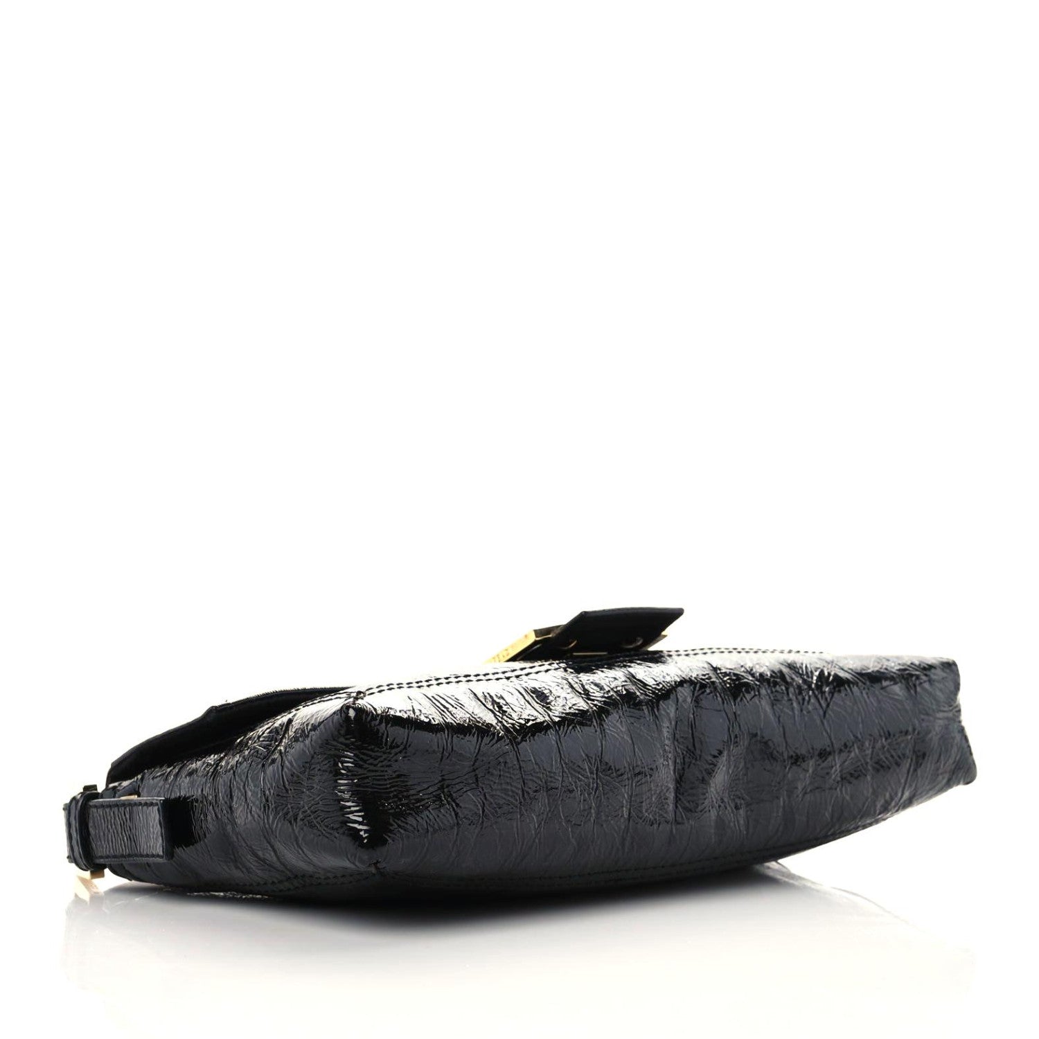 Fendi Vitello Naplak Medium Convertible Baguette Black 4 of 13