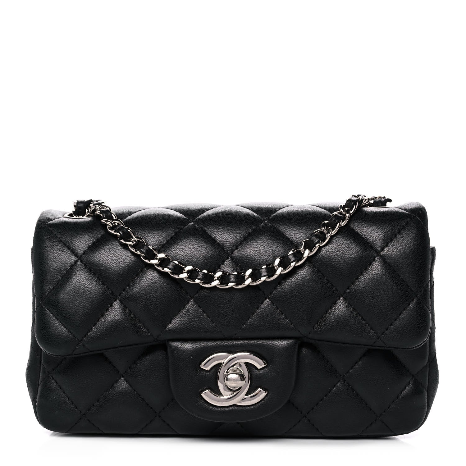 Chanel Lambskin Quilted Extra Mini Rectangular Flap Black 1 of 11